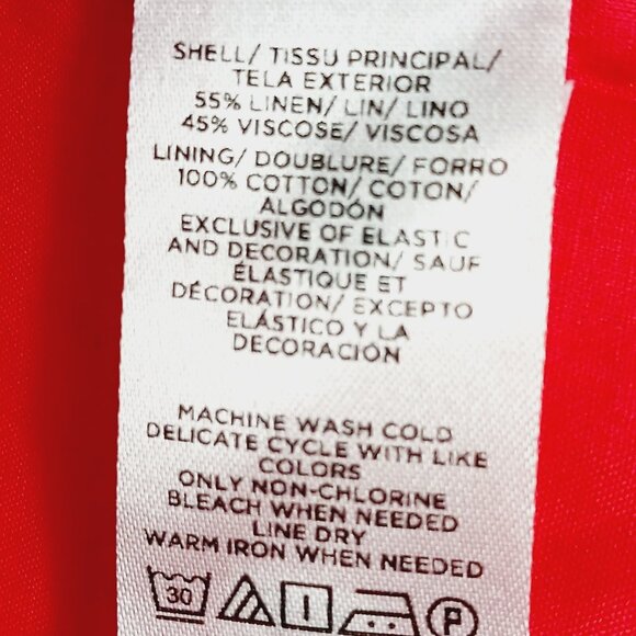 Ann Taylor, Top, Red with White Leaf Print, Square Neck, Puffed Sleeves, Size 8 - Picture 15 of 15